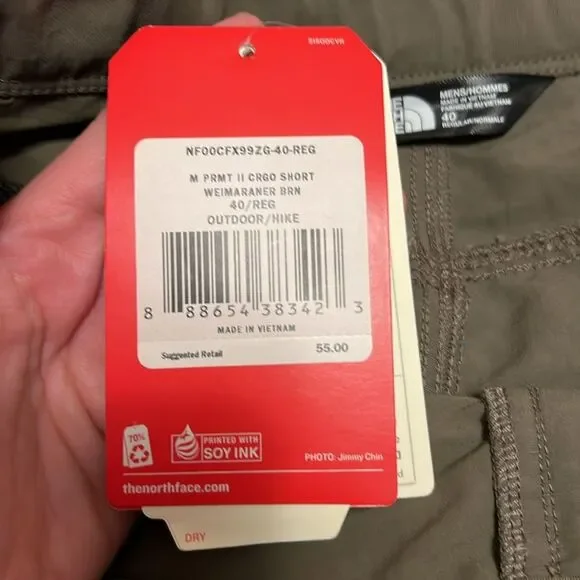 North Face Paramount II Cargo Shorts, Taupe Green - Picture 9 of 9